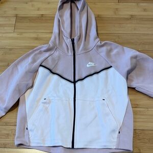 Nike Light Pink and White Nike Tech zip up